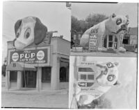 Pup Eat'N Sup and café in shape of bulldog, Los Angeles, Calif., and Alhambra, Calif., 1932