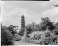 Royal Botanic Gardens, Kew, view of the Great Pagoda, Kew, England, 1929