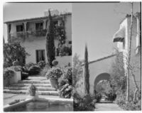 James R. Martin residence, two views towards house, Los Angeles, 1931