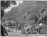 Group camping on Channel Islands, 1934