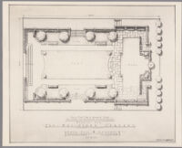 Base plan for a garden stage adaptable to different garden styles proposed for Fox Movietone Company, Westwood