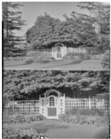 Two photographs of a garden gate on South Oxford Street, Los Angeles, 1931