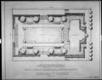 Base plan for a garden stage adaptable to different garden styles proposed for Fox Movietone Company, Westwood