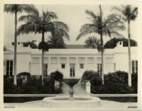 James Waldron Gillespie residence, view towards fountain with pool parterre and house, Montecito, 1932