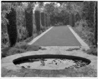 A. G. Mersy residence, pond and lawn, Pasadena, 1933