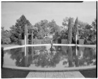 George Owen Knapp residence, reflecting pool with Aphrodite statue, Montecito, 1931