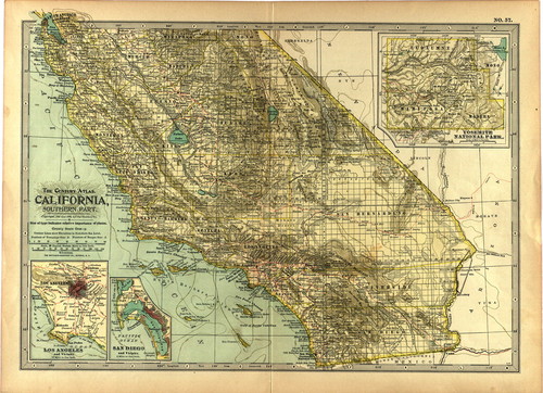 The Century Atlas, California, southern part. Details of Los Angeles, San Diego, and Yosemite National Park, 1902