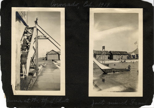 Slide at the children’s bathing pool, Tent City, Coronado, Calif. c. 1917