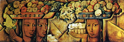 Flores de Mexico mural by Alfredo Ramos Martinez (postcard)