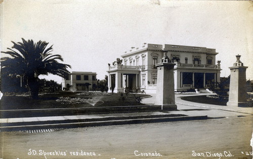 Spreckels residence, Coronado, c. 1915 (Postcard)