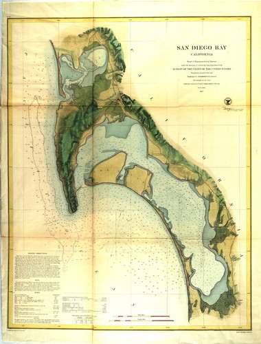 San Diego Bay : California / from a trigonometrical survey under the direction of A. D. Bache superintendent of the coast of the United States ; triangulation by R.D. Cutts, asst. ; topography by A.M. Harrison, Sub-Assistant ; hydrography by the party under the command of Comdr. James Alden U.S.N Assist