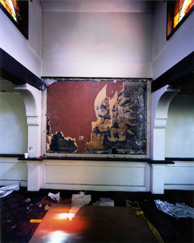 The 1938 Canasta de Flores mural by Alfredo Ramos Martinez found hidden under wallpaper at La Avenida Cafe; Coronado c. 1994