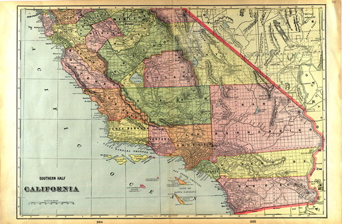 Southern Half California; Map, publisher unknown, c.1901