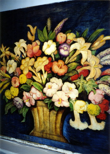 Restored 1938 Canasta de Flores mural by Alfredo Ramos Martinez at the Los Angeles Design Center, c. 2000