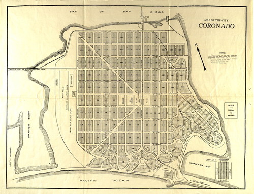 Street map of Coronado, c.1923