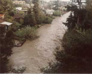 Soquel Creek, flooding during 1983 storms