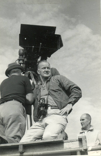 Micky Moore on a camera platform for "A Girl Named Tamiko" (1962)