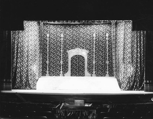 Curtain and stand in stage setting