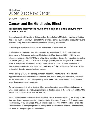 Cancer and the Goldilocks Effect