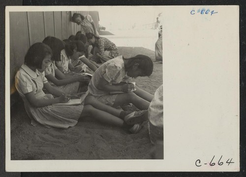 Manzanar, Calif.--An elementary school with voluntary attendance has been established with volunteer evacuee teachers, most of whom are college graduates