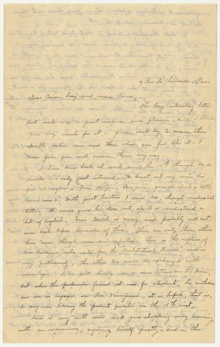 Letter from Julia Morgan to Cousin Lucy and Cousin Pierre Le Brun, October 4, 1896