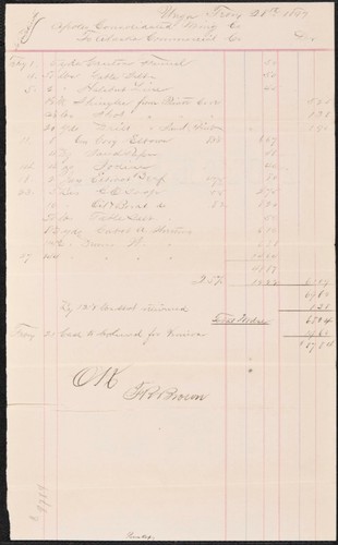 Supply invoice from Apollo Consolidated Mining Company