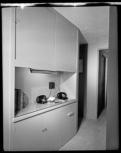 Goldsmith, Mr. and Mrs. Clifford, residence. Interior telephone desk