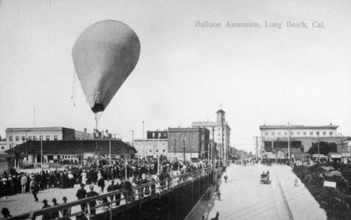 Balloon ascension, Long Beach, Cal