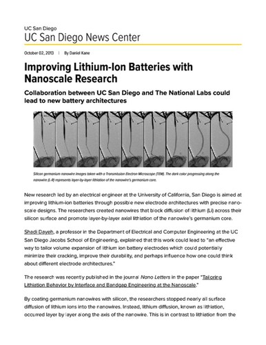 Improving Lithium-Ion Batteries with Nanoscale Research