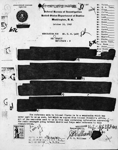 Federal Bureau of Investigation (FBI). Spanip documents, October-November 1943