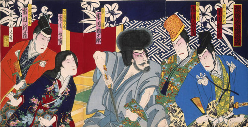 Kabuki theater poster: escape of Kagekiyo