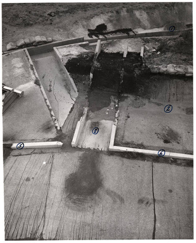 Santa Monica Municipal Airport drainage project repairing storm damage, January 19, 1953