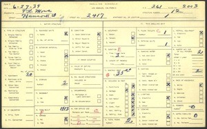 WPA household census for 2417 HANCOCK ST, Los Angeles