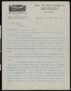 George Bird Grinnell, letter, 1902-04-23, to Hamlin Garland
