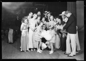 Group and cake at Shrine Auditorium, Los Angeles, CA, 1932