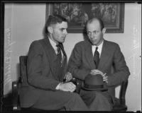 Harry K. Diebold and Tommy Harris witnesses at the Hazel Glab murder trial, Los Angeles, 1936