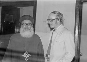 Bishop Samuel, Cairo Coptic Orthodox Church in Conversation with Jørgen Nørgaard Pedersen. Bish