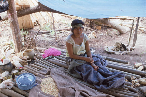 Guatemalan refugee resting, Chajul, 1983
