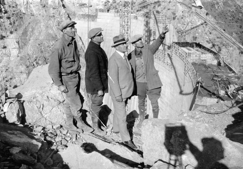 Four men at the Pacoima Dam