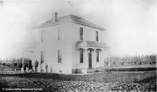 Family outside house