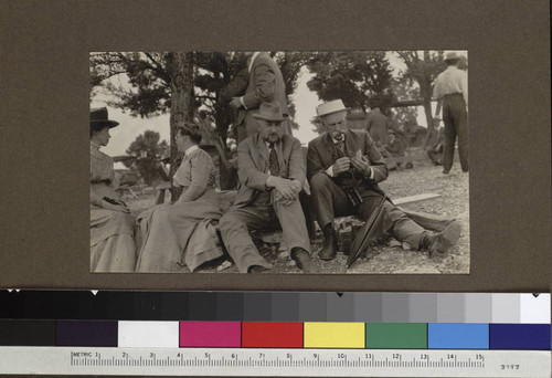 Relaxing on Mount Wilson: Mrs. Fowler, Mrs. Slocum, E.C. Pickering and H.F. Newall