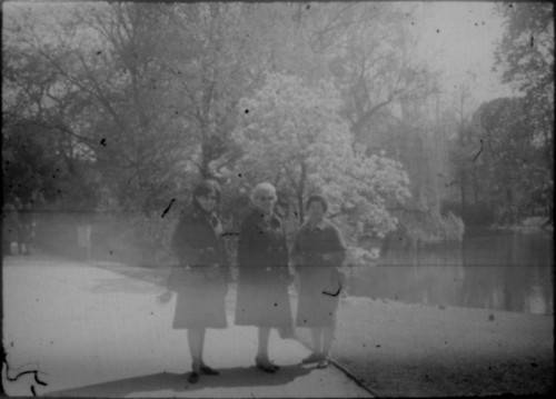 Alice Peters with two unidentified women in a park