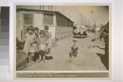 Hooverville, Sacramento, California. Some of Hooverville's younger citizens