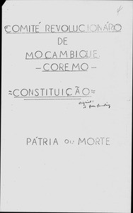 Comité Revolucionário de Moçambique (COREMO) - Constituição