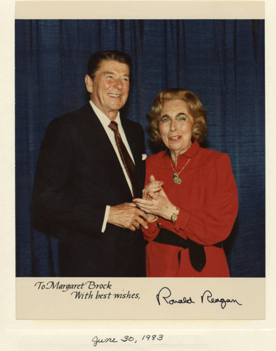 Margaret Brock with President Ronald Reagan
