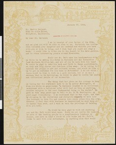 2 letters, 1934-01-30, to/from Frank Augustus Miller & Hamlin Garland