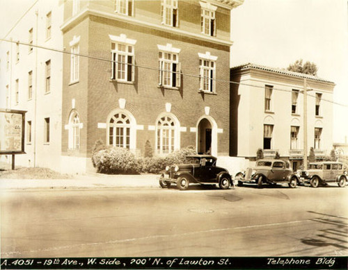 [Telephone building on west side of 19th Avenue, 200 feet north of Lawton Street]