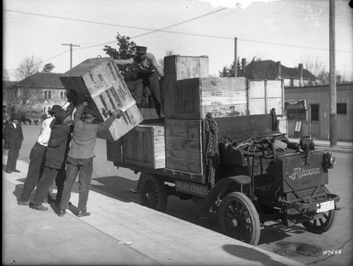 Holmes Express Being Loaded With Boxes For Belgian Relief