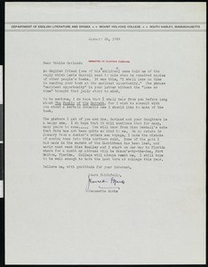 Jeanette Augustus Marks, letter, 1939-01-28, to Hamlin Garland