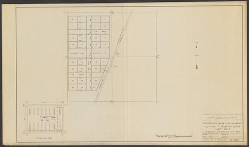 Arizona Plot Plan-Reception Center Unit No. 2, Department of the Interior, United States Indian Service, Irrigation Division, Colorado River Indian Irrigation Project